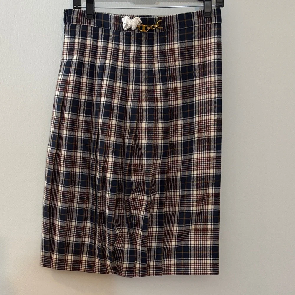 NWT Tory Burch Multicolor Plaid Skirt